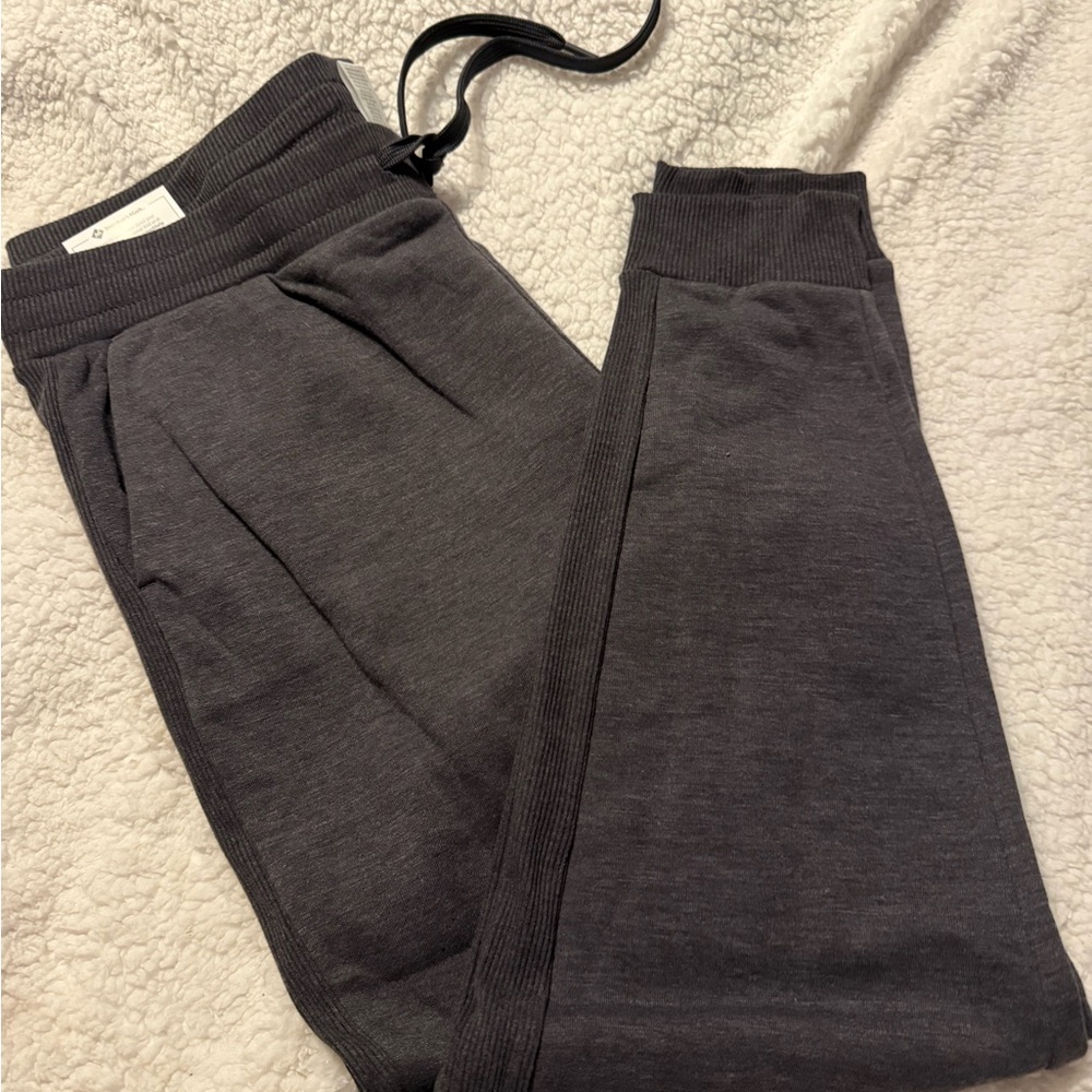 Gray Track Pants with Tapered Fit and Jogger Style